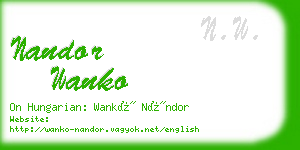 nandor wanko business card